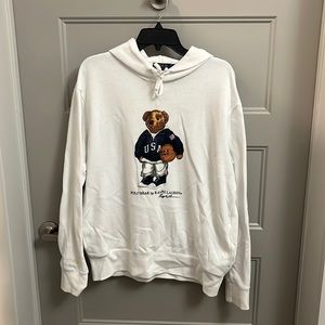 Polo Hoodie - White - Large